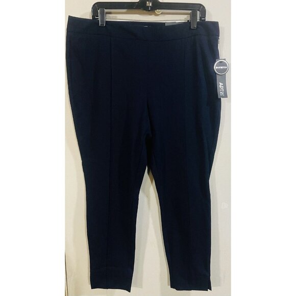 Apt. 9 Navy Blue Pants Women SZ 14 Bi-stretch Skinny Leg Modern Fit MSRP$48 NWT - Picture 1 of 5